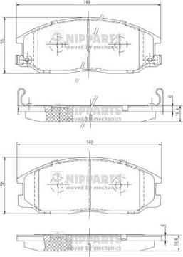 Nipparts J3600526 - Kit de plaquettes de frein, frein à disque cwaw.fr