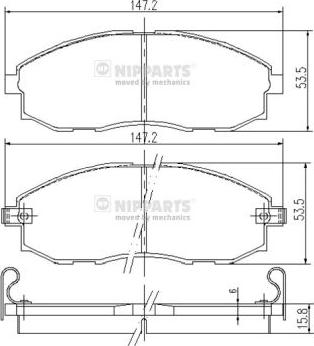 Nipparts J3600521 - Kit de plaquettes de frein, frein à disque cwaw.fr