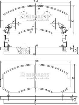 Nipparts J3600101 - Kit de plaquettes de frein, frein à disque cwaw.fr