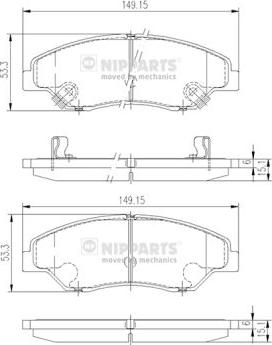 Nipparts J3600309 - Kit de plaquettes de frein, frein à disque cwaw.fr