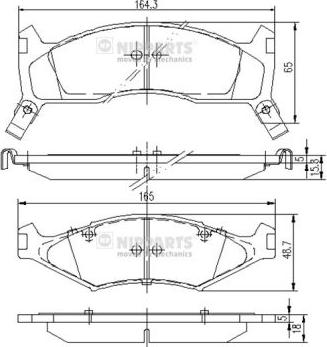 Nipparts J3600302 - Kit de plaquettes de frein, frein à disque cwaw.fr