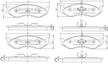 Nipparts J3600307 - Kit de plaquettes de frein, frein à disque cwaw.fr