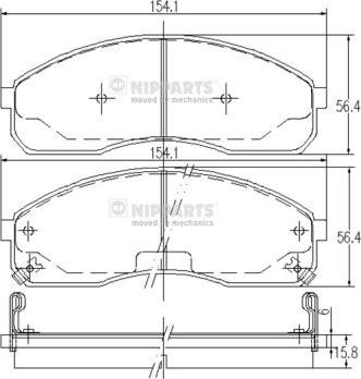 Nipparts J3600310 - Kit de plaquettes de frein, frein à disque cwaw.fr