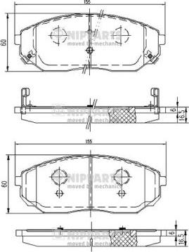 Nipparts J3600318 - Kit de plaquettes de frein, frein à disque cwaw.fr