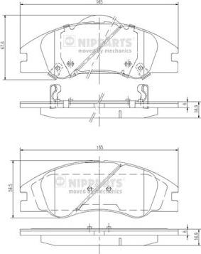 Nipparts J3600326 - Kit de plaquettes de frein, frein à disque cwaw.fr