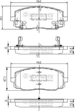 Nipparts J3600323 - Kit de plaquettes de frein, frein à disque cwaw.fr