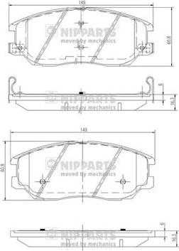 Nipparts J3600327 - Kit de plaquettes de frein, frein à disque cwaw.fr