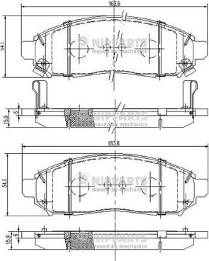 Nipparts J3601095 - Kit de plaquettes de frein, frein à disque cwaw.fr