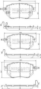 Nipparts J3601092 - Kit de plaquettes de frein, frein à disque cwaw.fr