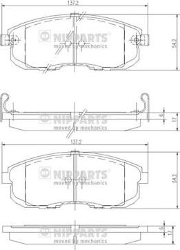 Nipparts J3601044 - Kit de plaquettes de frein, frein à disque cwaw.fr