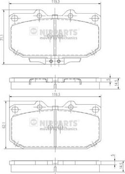 Nipparts J3601047 - Kit de plaquettes de frein, frein à disque cwaw.fr