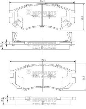 Nipparts J3601054 - Kit de plaquettes de frein, frein à disque cwaw.fr