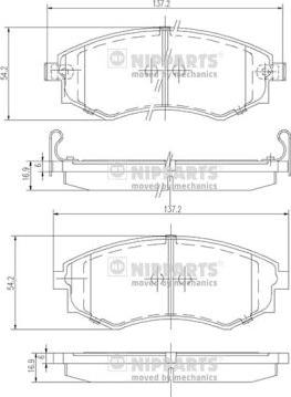 Nipparts J3601055 - Kit de plaquettes de frein, frein à disque cwaw.fr