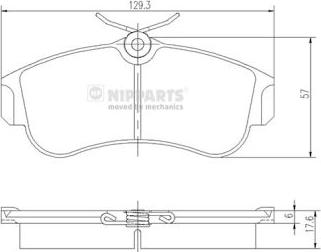 Nipparts J3601051 - Kit de plaquettes de frein, frein à disque cwaw.fr