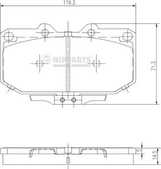 Nipparts J3601058 - Kit de plaquettes de frein, frein à disque cwaw.fr