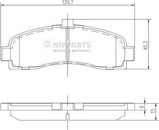 Nipparts J3601053 - Kit de plaquettes de frein, frein à disque cwaw.fr