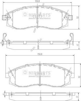 Nipparts J3601066 - Kit de plaquettes de frein, frein à disque cwaw.fr