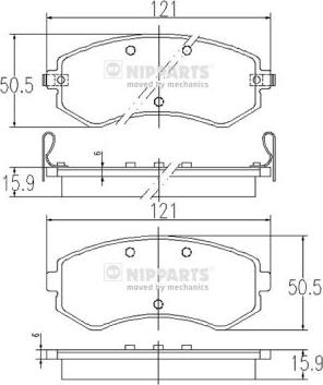 Nipparts J3601060 - Kit de plaquettes de frein, frein à disque cwaw.fr