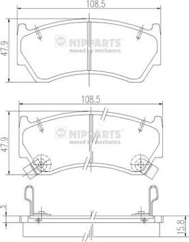 Nipparts J3601062 - Kit de plaquettes de frein, frein à disque cwaw.fr