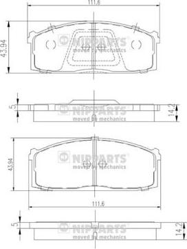 Nipparts J3601005 - Kit de plaquettes de frein, frein à disque cwaw.fr