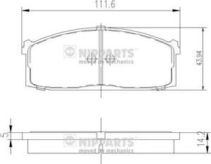 Nipparts J3601006 - Kit de plaquettes de frein, frein à disque cwaw.fr