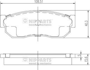 Nipparts J3601001 - Kit de plaquettes de frein, frein à disque cwaw.fr