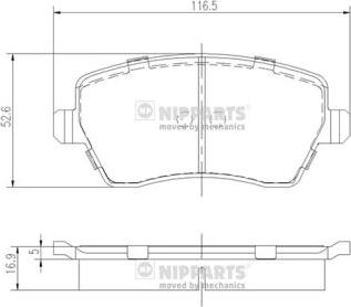 Nipparts J3601085 - Kit de plaquettes de frein, frein à disque cwaw.fr