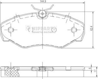 Nipparts J3601080 - Kit de plaquettes de frein, frein à disque cwaw.fr