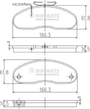 Nipparts J3601081 - Kit de plaquettes de frein, frein à disque cwaw.fr