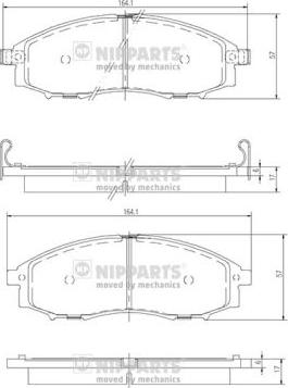 Nipparts J3601088 - Kit de plaquettes de frein, frein à disque cwaw.fr