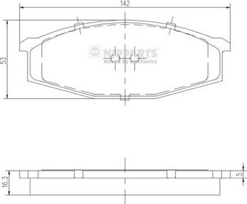 Nipparts J3601034 - Kit de plaquettes de frein, frein à disque cwaw.fr