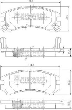 Nipparts J3601035 - Kit de plaquettes de frein, frein à disque cwaw.fr