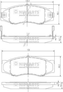 Nipparts J3601033 - Kit de plaquettes de frein, frein à disque cwaw.fr