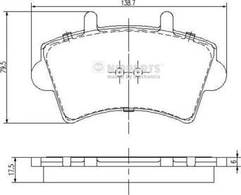 Nipparts J3601079 - Kit de plaquettes de frein, frein à disque cwaw.fr