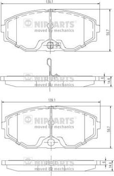 Nipparts J3601074 - Kit de plaquettes de frein, frein à disque cwaw.fr