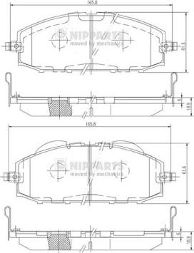 Nipparts J3601070 - Kit de plaquettes de frein, frein à disque cwaw.fr