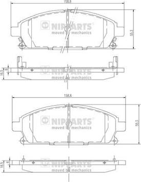 Nipparts J3601071 - Kit de plaquettes de frein, frein à disque cwaw.fr