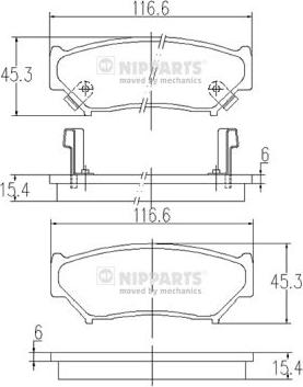 Nipparts J3608009 - Kit de plaquettes de frein, frein à disque cwaw.fr