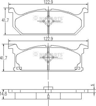 Nipparts J3608004 - Kit de plaquettes de frein, frein à disque cwaw.fr