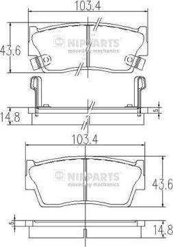 Nipparts J3608006 - Kit de plaquettes de frein, frein à disque cwaw.fr