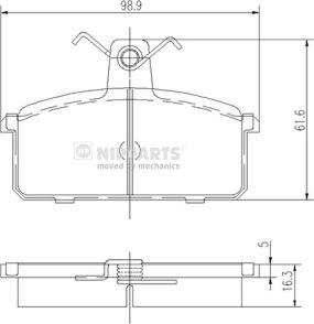 Nipparts J3608008 - Kit de plaquettes de frein, frein à disque cwaw.fr