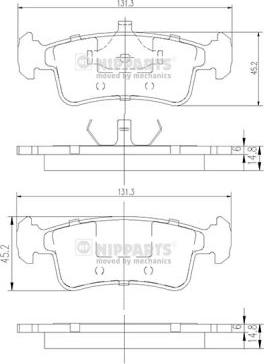 Nipparts J3608014 - Kit de plaquettes de frein, frein à disque cwaw.fr