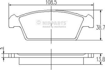 Nipparts J3608015 - Kit de plaquettes de frein, frein à disque cwaw.fr