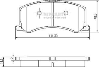 Nipparts J3608016 - Kit de plaquettes de frein, frein à disque cwaw.fr