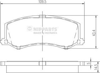 Nipparts J3608010 - Kit de plaquettes de frein, frein à disque cwaw.fr