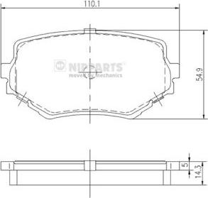 Nipparts J3608017 - Kit de plaquettes de frein, frein à disque cwaw.fr