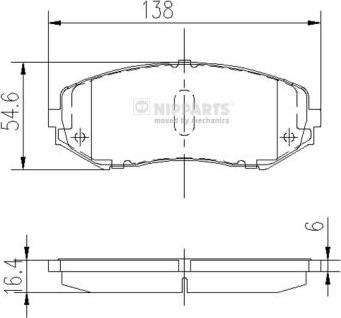 Nipparts J3608029 - Kit de plaquettes de frein, frein à disque cwaw.fr