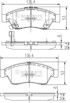 Nipparts J3608024 - Kit de plaquettes de frein, frein à disque cwaw.fr