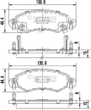 Nipparts J3608025 - Kit de plaquettes de frein, frein à disque cwaw.fr