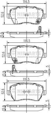 Nipparts J3608026 - Kit de plaquettes de frein, frein à disque cwaw.fr